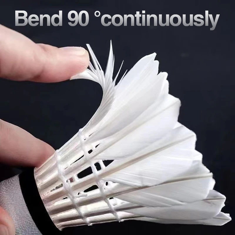 Badminton Victory - New White Goose Feather Badminton Shuttlecocks,3