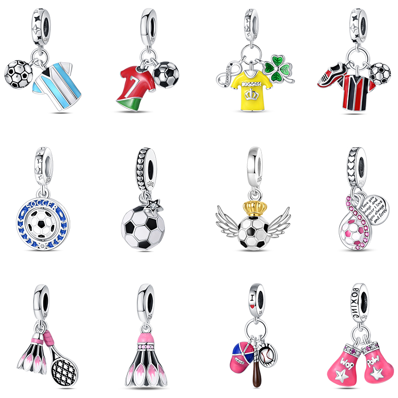 Fashion 925 Silver Football Je - Badminton Materi ulasan dan harga
